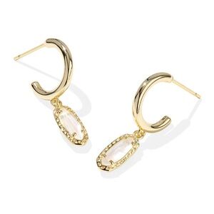 Kendra Scott Emma Huggie Hoop Earrings in Gold/MOP NWT